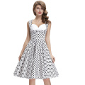 Grace Karin Ladies Sexy Design 50s vestido de bolinhas de algodão branco retro CL008901-14